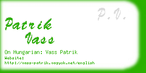 patrik vass business card